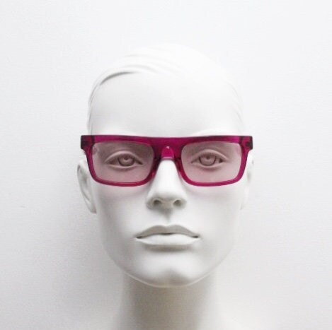 Kaleos rectangular flat top sunglasses. Shocking pink acetate chunky frame with same colour lenses. BNWOT