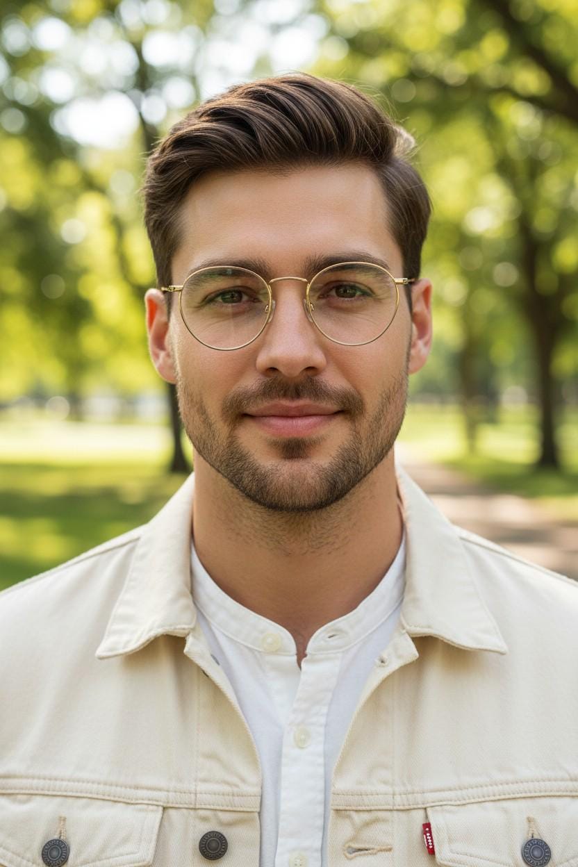 Levi's vintage round panto metal eye glasses. Light gold tone slim wire optical frames. Minimal prescription eyeglasses. RX spectacles