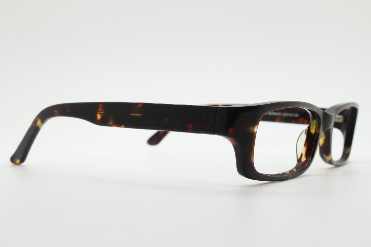 Wagner Keuhner rectangular low profile eye glasses made in Germany. Thick dark tortoise acetate optical frames. Prescription RX. Vintage NOS