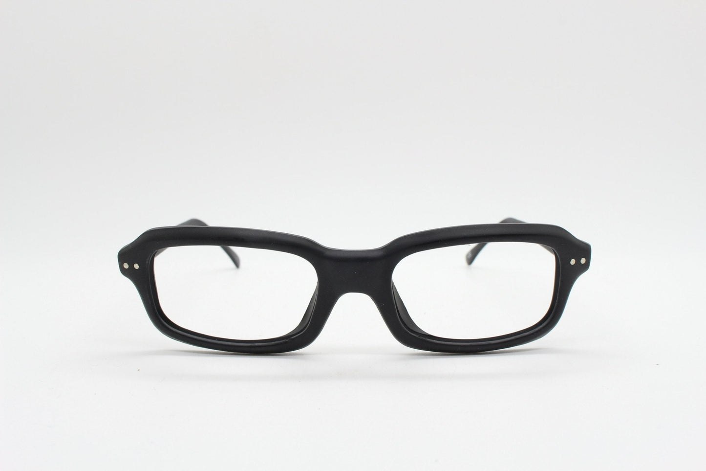 90s vintage black matt glasses. 60s design high quality rectangular optical frames. Prescription eyeglasses. RX Spectacles. BNWT NOS