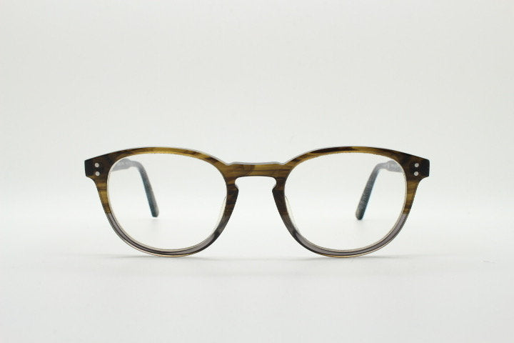 Land Rover vintage round 40s design eye glasses.Mottled brown and grey acetate optical frame with keyhole bridge. Prescription RX