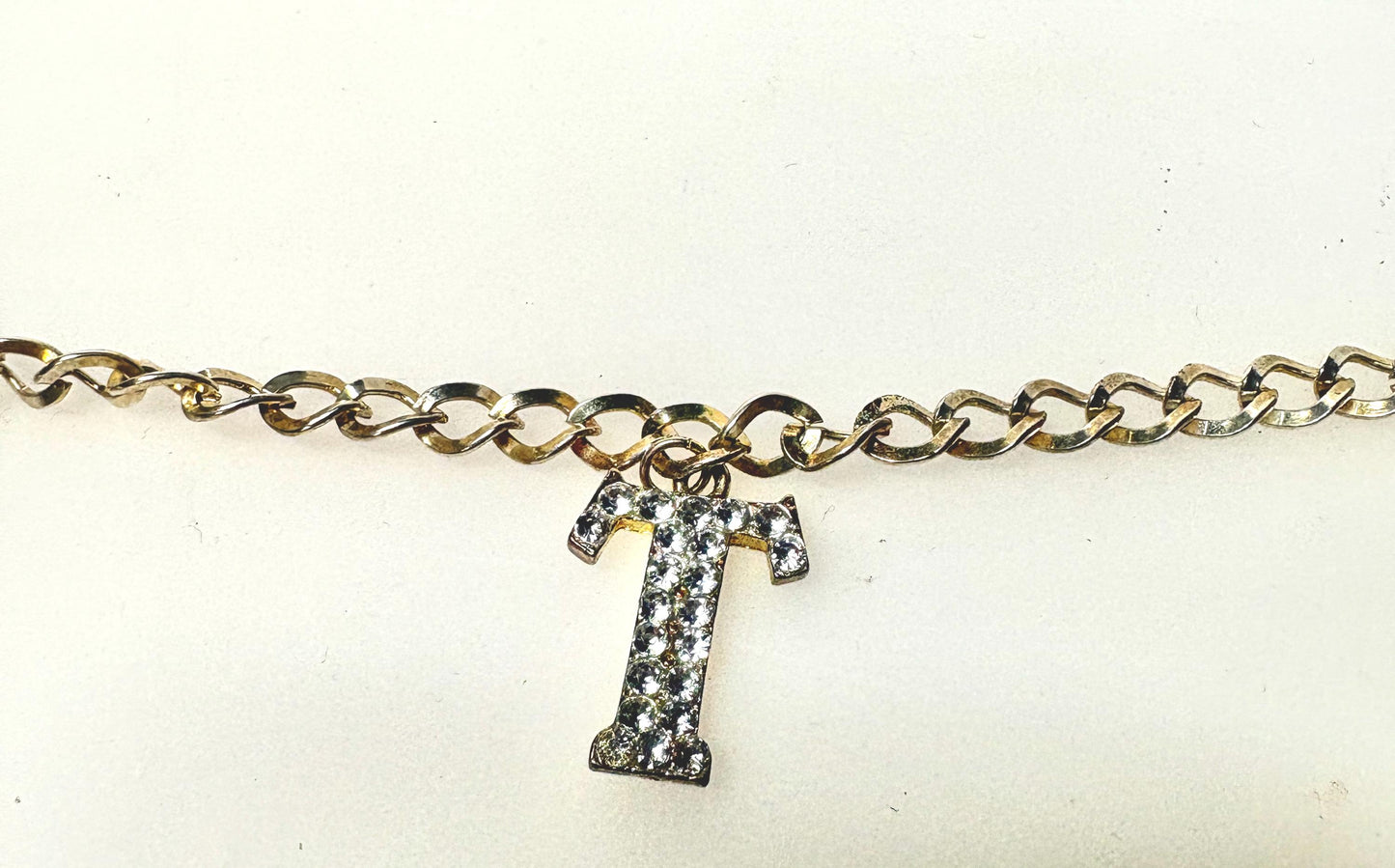 Y2K vintage womens slim chain belt with diamante STAR. Shiny chrome steel with  hanging diamante studded letters. Rhinestone. 2000s NOS