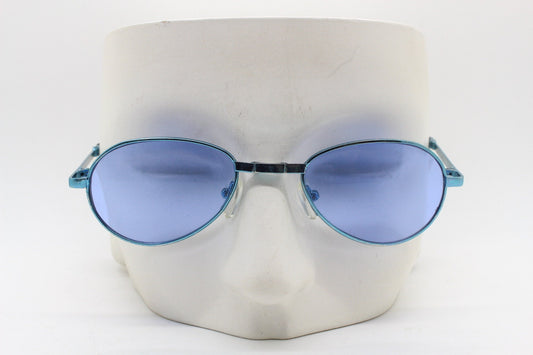 Y2K micro foldable oval sunglasses. Sky lenses in a small folding matching coloured compact frame. Folder. Rave 2000s. 90s NOS