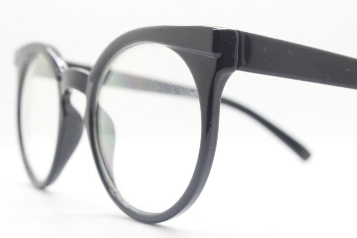 Y2K vintage round cat eye glasses. Black cateye optical frames. Womens prescription eyeglasses. Rockabilly. Clear lens spectacles. RX