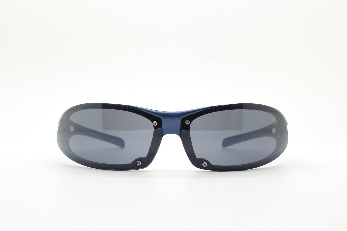 Y2k vintage shield sunglasses. Aerodynamic wrap around matt finish frame. Sport visor. Low profile rave bug eye mask. 2000's. 90s NOS