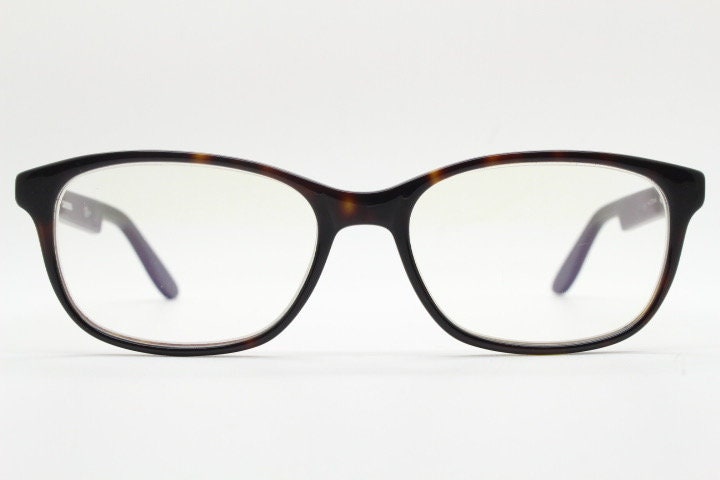 Carrera rectangular eye glasses. Mottled tortoise acetate optical frames with matt brown arms. Prescription eyeglasses. Vintage RX