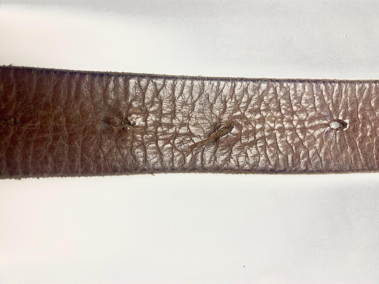 Esprit 90s vintage thick brown genuine leather belt for jeans with brass buckle. Original full grain textured cowhide finish