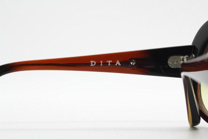 Dita oversized 70s design sunglasses model Pretender made in Japan. Gorgeous brown and black layered acetate. Womens NOS. 60s