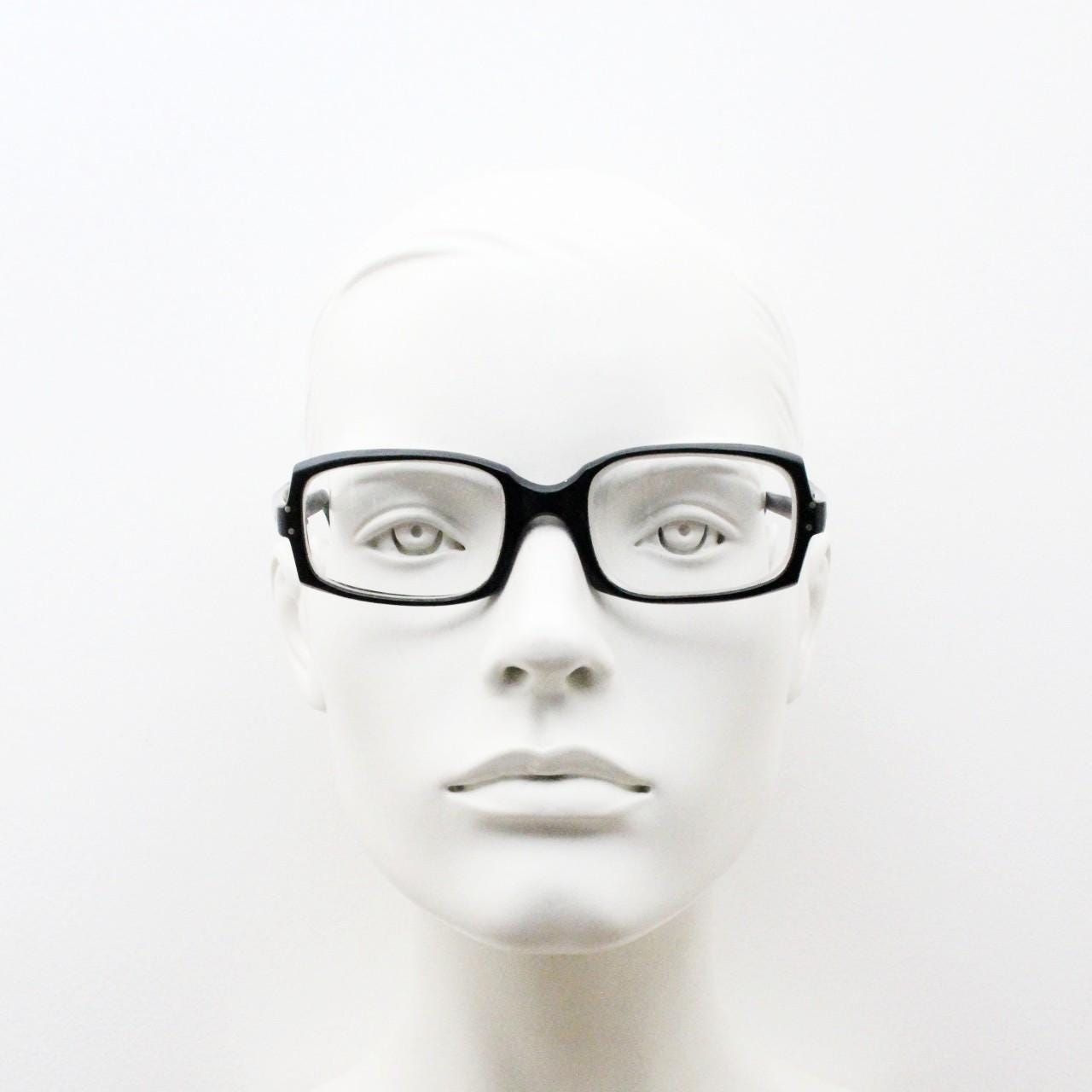 Oliver Goldsmith 60s vintage rectangular eye glasses model 94009. Black acetate optical frames. Prescription eyeglasses. RX spectacles
