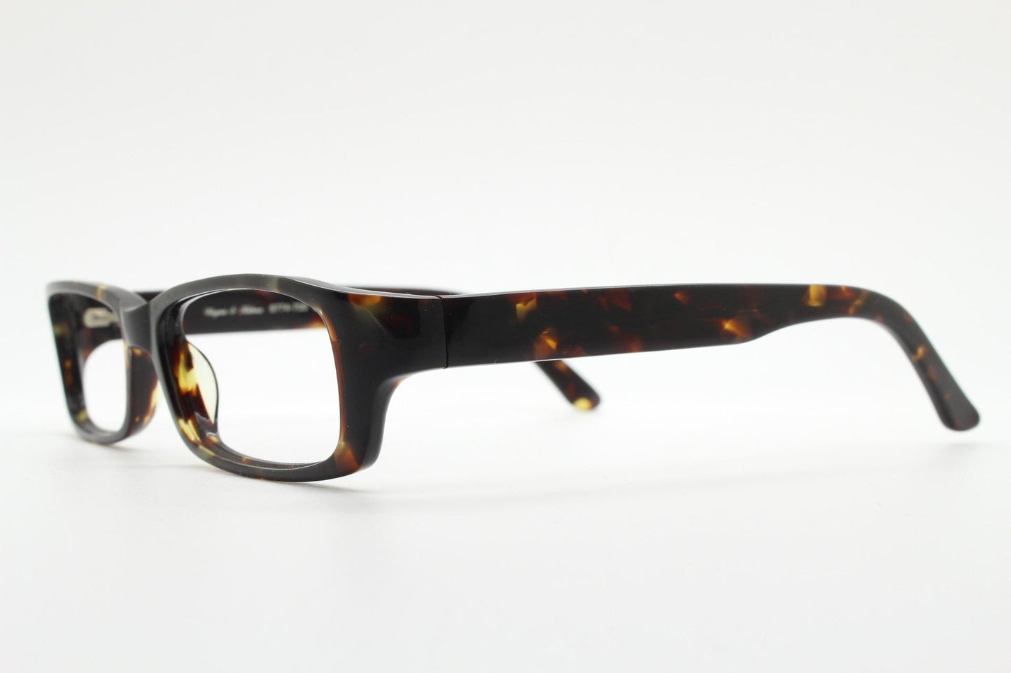 Wagner Keuhner rectangular low profile eye glasses made in Germany. Thick dark tortoise acetate optical frames. Prescription RX. Vintage NOS