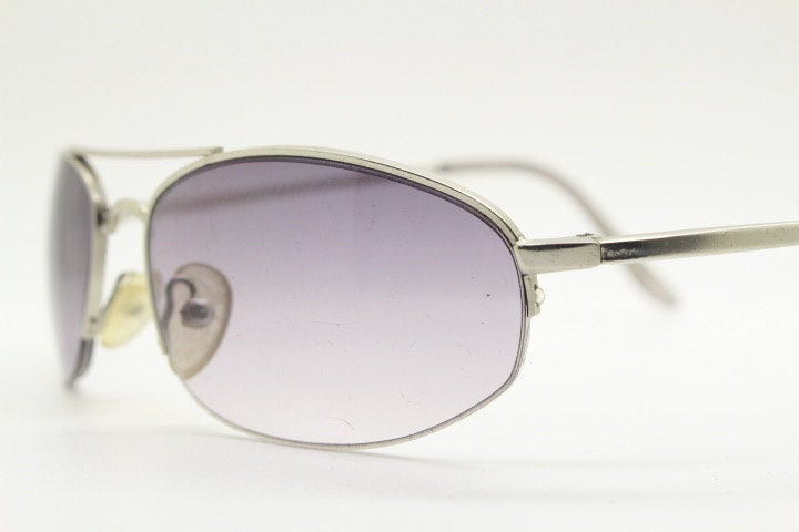 90s vintage modified extra small aviator sunglasses made in the USA. Satin finish solid metal frame aviators with light tone smoky lenses