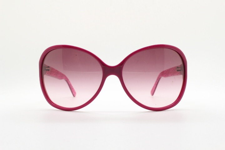 Etro Y2K vintage oversized sunglasses made in Italy. Womens big deep pink acetate frame with sensational mulberry lenses.  2000s