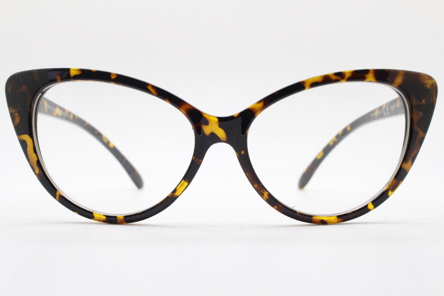Pointed cat eye glasses. Tortoise vintage clear lens optical frames. Y2K womens prescription eyeglasses. 50s design rockabilly spectacles