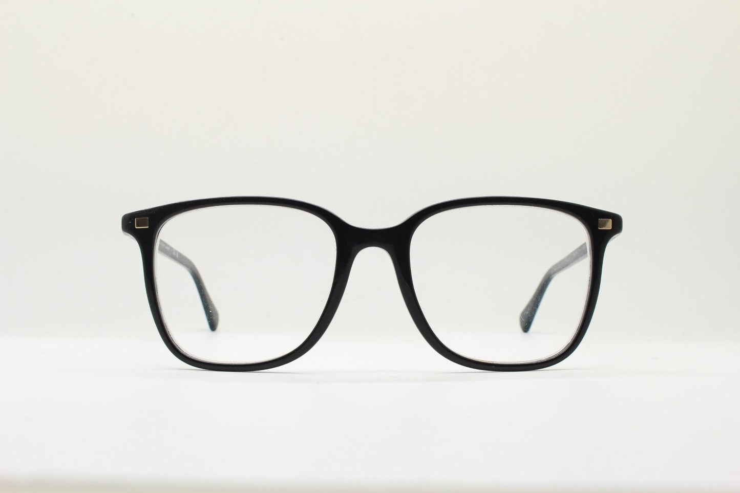 Ralph by Ralph Lauren oversized wayfarer design eye glasses. Black gloss slender acetate optical frame. Prescription eyeglasses. RX vintage