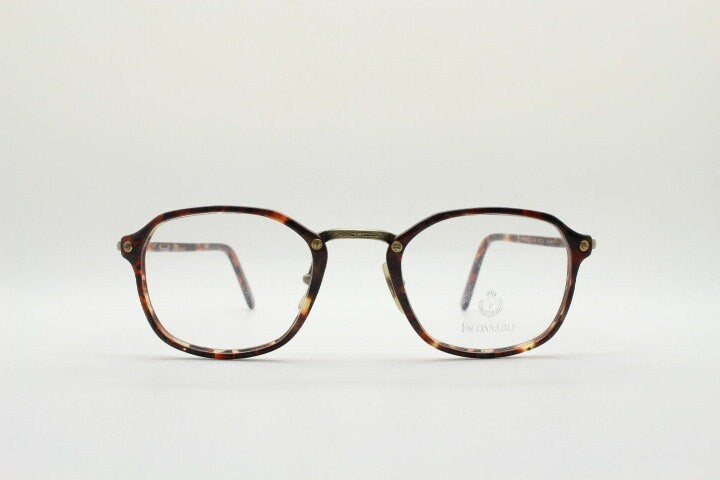 Faconnable 90s vintage rectangular eye glasses model Cliftland. Vibrant tortoise gloss acetate optical frame. Prescription. RX spectacles