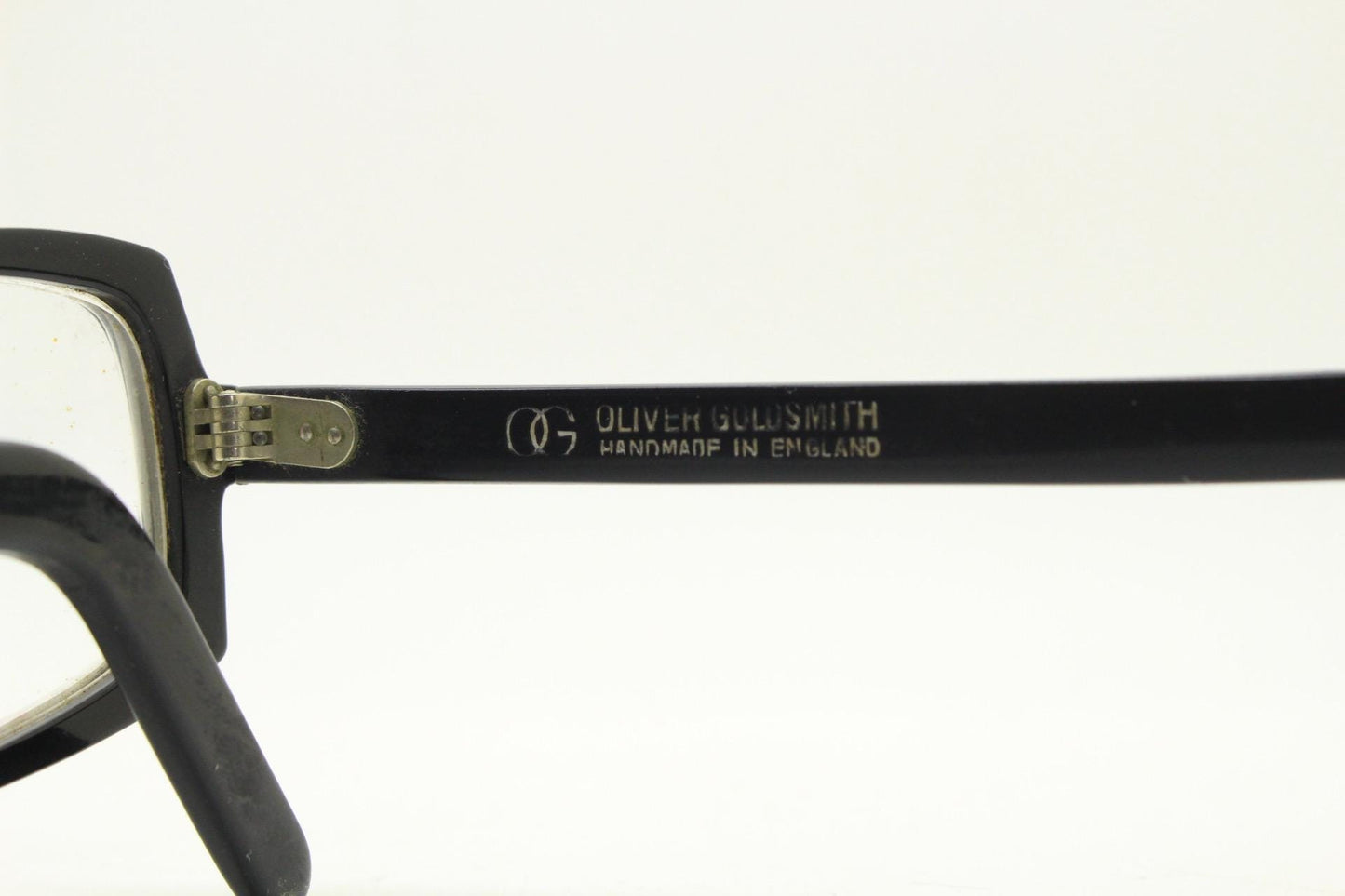 Oliver Goldsmith 60s vintage rectangular eye glasses model 94009. Black acetate optical frames. Prescription eyeglasses. RX spectacles