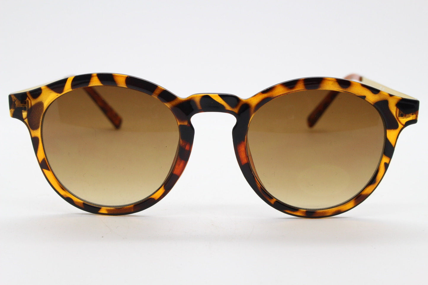 90s vintage round sunglasses. Tortoise 40s style frames with gold arms. Mens NOS