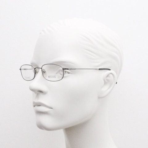 Moschino 90s vintage glasses model 3066 made in Italy. Small low profile rectangular optical frames. Prescription eyeglasses. RX. NOS
