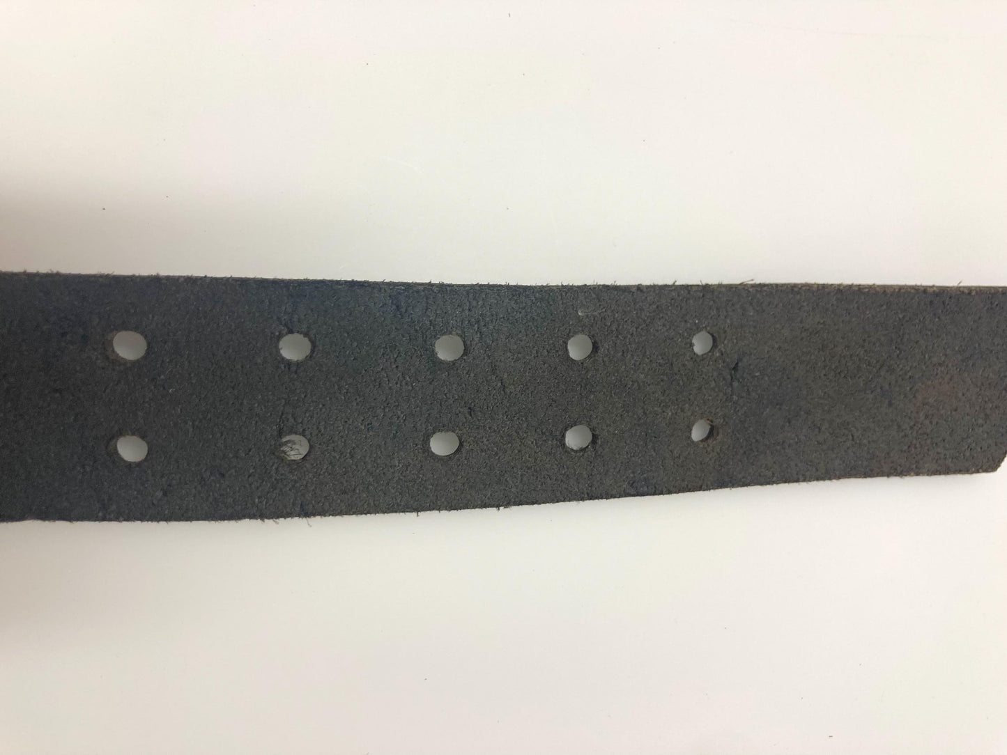 90s vintage heavy duty black genuine leather belt with distressed steel buckle by Mexx. Full grain original finish cowhide. NOS
