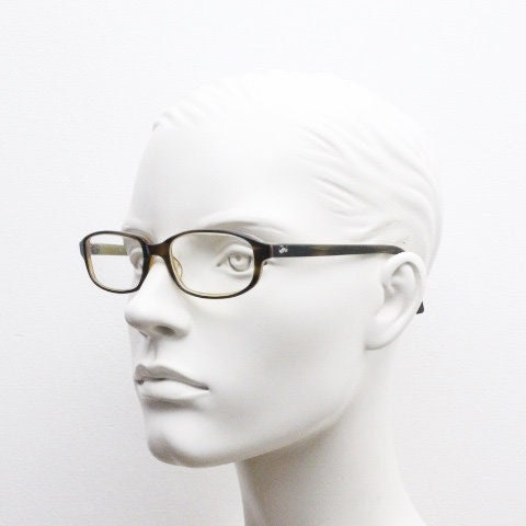 Paul Smith vintage rectangular glasses made in Japan. Dark brown low profile layered acetate optical frames. Prescription eyeglasses. RX