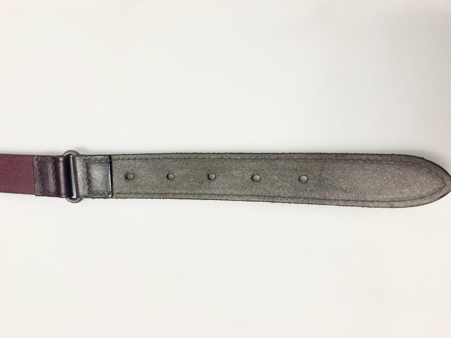 90s vintage 2 tone sectional genuine leather saddle hide belt in oxblood and khaki. For dress or trousers. Made in England by Alexon. NOS