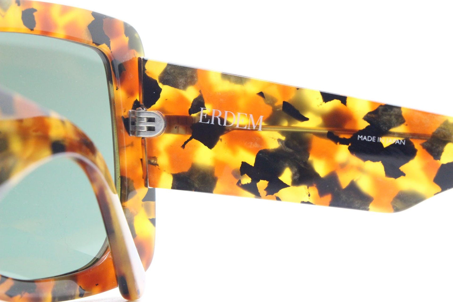 Erdem oversized square sunglasses made in Japan by Linda Farrow. Exquisite autumnal coloured acetate. Gallery Projects Vintage. NOS Full Set