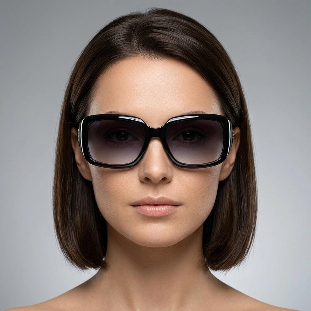Oscar De La Renta Y2K vintage shield sunglasses. All black gloss wrap around visor with graduating lenses. 2000's bug eye mini mask