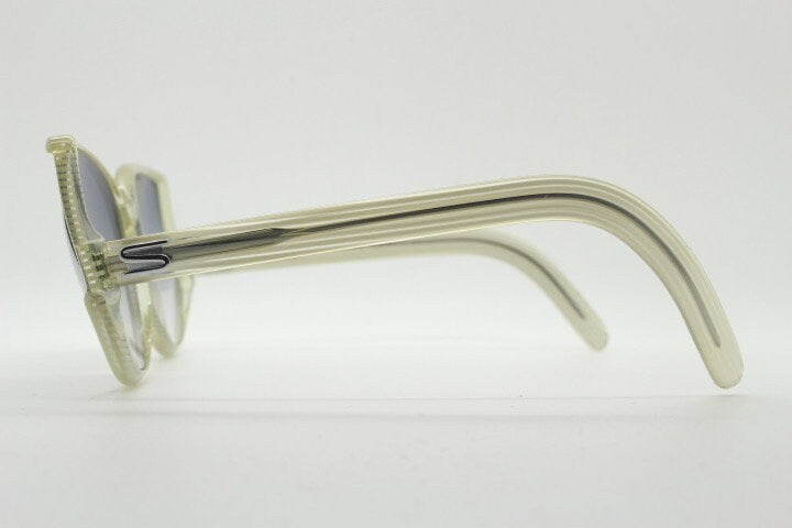 Silhouette 70s vintage abstract upside down sunglasses model 3018 made in Austria. Dynamic grey pearlised acetate frame with white stripes