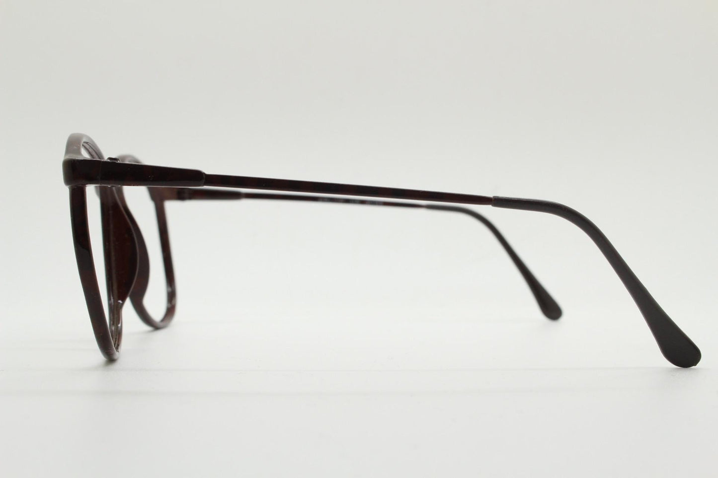 80s vintage dark brown round eye glasses. Slightly oversized slender optical frames. Prescription eyeglasses. RX spectacles