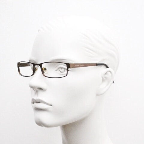 Hugo Boss vintage rectangular eye glasses. Handsome brown metallic finish optical frame. Prescription eyeglasses. RX spectacles