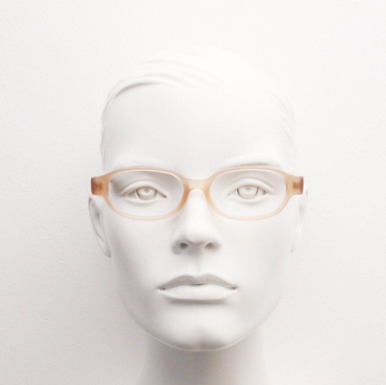 90s vintage 2 tone glasses. Frosted peach cat eye optical frame with brown arms. Prescription eyeglasses. RX cat eye Spectacles. Unused NOS