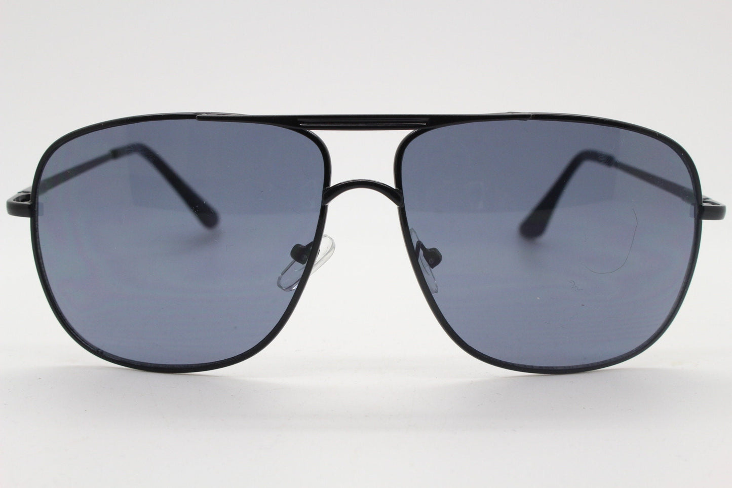 Y2K vintage square aviator sunglasses. Black gloss metal frame 70s design aviators. Teardrop, 2000s. Unused