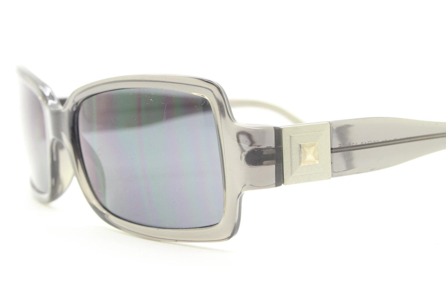 Y2k vintage wrap around curved rectangular sunglasses from Italy. Dark grey acetate frame with matching lenses. 2000's NOS