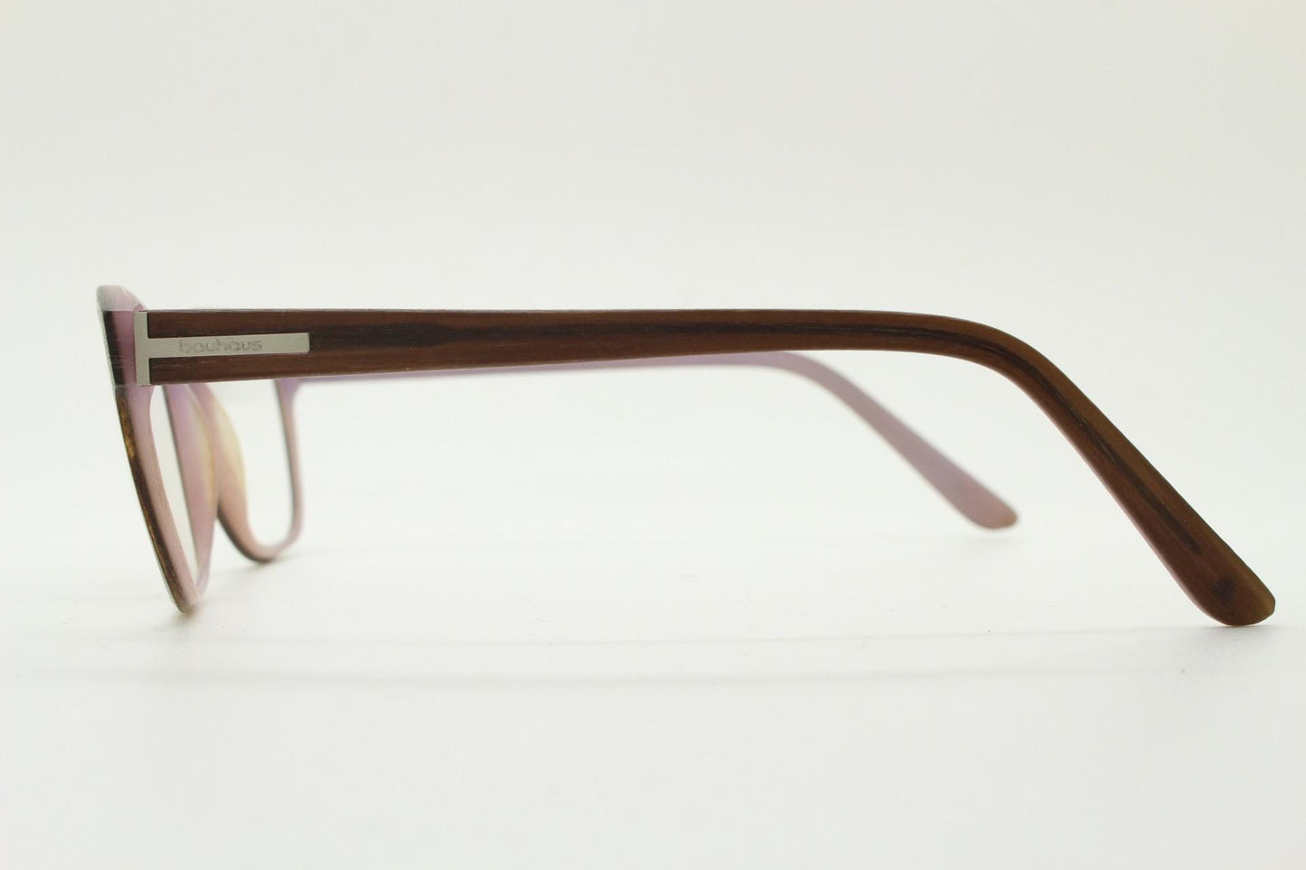 Bauhaus rectangular brown vintage eye glasses. Superior quality 'wood' look acetate optical frame. Prescription RX Spectacles