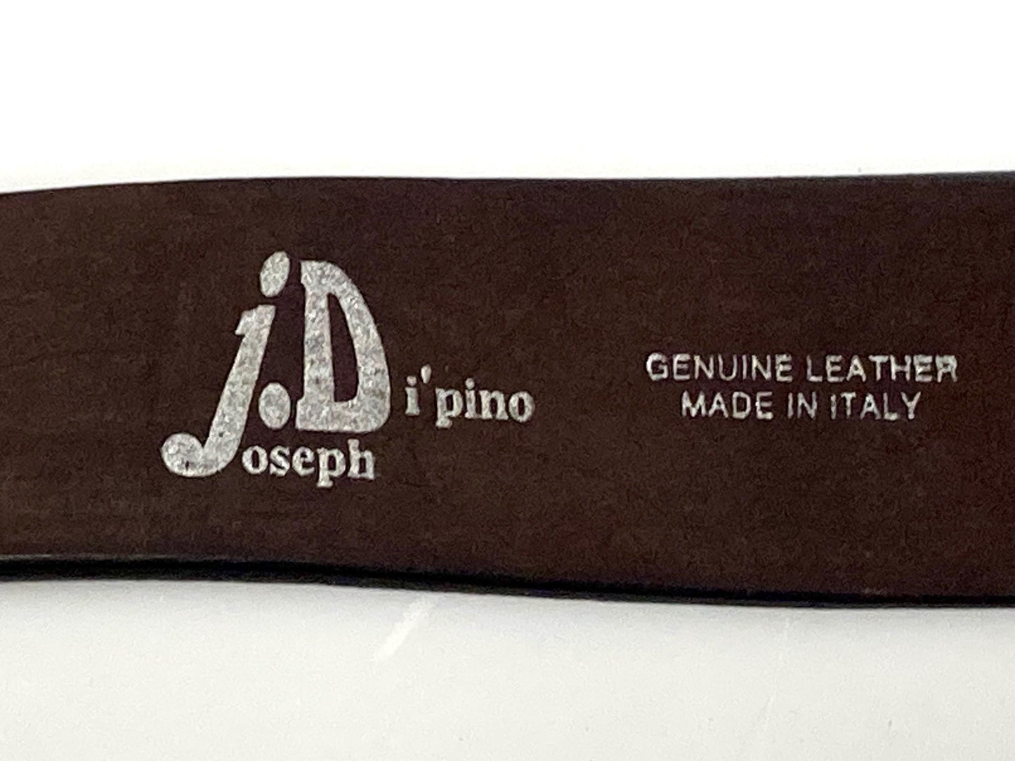 90s vintage dark brown genuine leather belt made in Italy by Joseph Di Pino. Thick cowhide with smooth finish for trousers/jeans. NOS. Mens