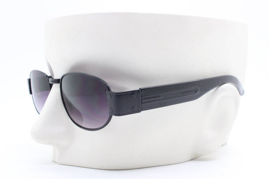 90s vintage low profile sunglasses. Black rectangular frame with thick black arms and graduated lenses. Unused BNWT