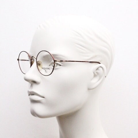 Valentino 90s vintage round panto eye glasses made in Italy. Brushed bronze optical frames with metallic matt tortoise. Prescription RX