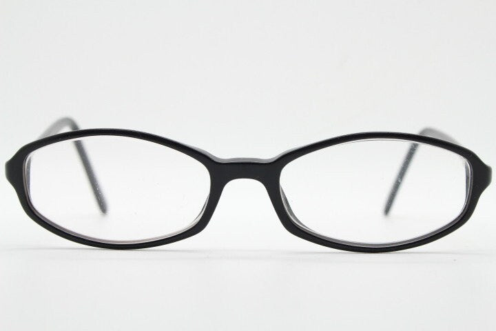 Emporio Armani oval eye glasses model 646 made in Italy. Black gloss acetate slim optical frames. Prescription eyeglasses. RX spectacles