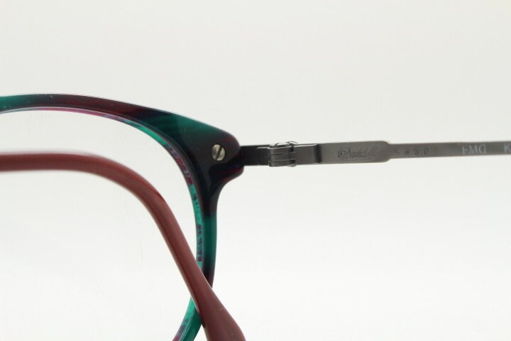 Davidoff 90s vintage round eye glasses. Very dark green and brown optical frames with bronze double bridge. Prescription RX spectacles. NOS