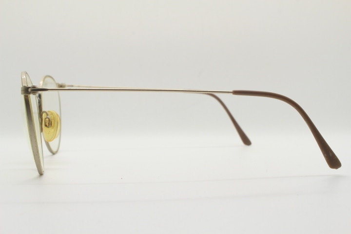 90s vintage round panto metal eye glasses. Accurate 30s reproduction optical frames in satin finish. Prescription eyeglasses. RX spectacles