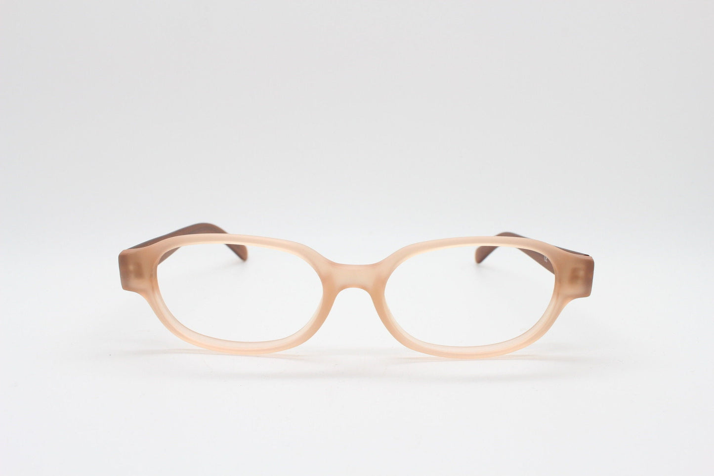 90s vintage 2 tone glasses. Frosted peach cat eye optical frame with brown arms. Prescription eyeglasses. RX cat eye Spectacles. Unused NOS