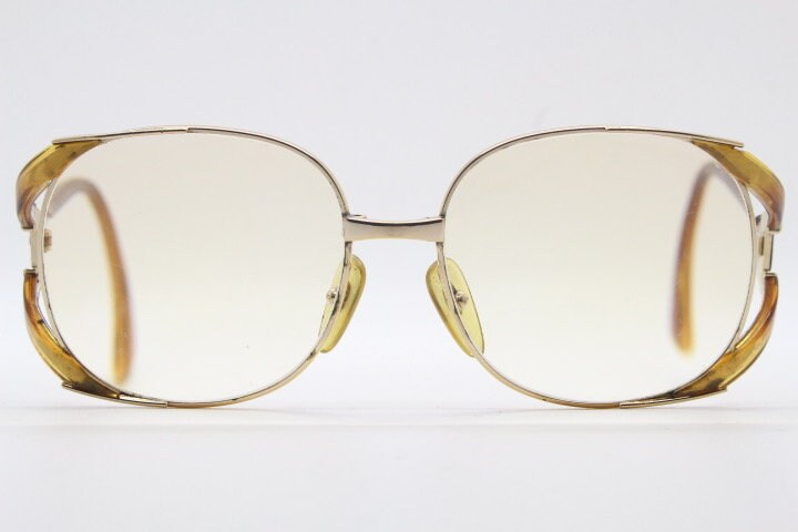 Christian Dior 70s vintage round eyeglasses model 2524 made in Germany from Optyl. Transparent brown optical frame. Prescription eyeglasses