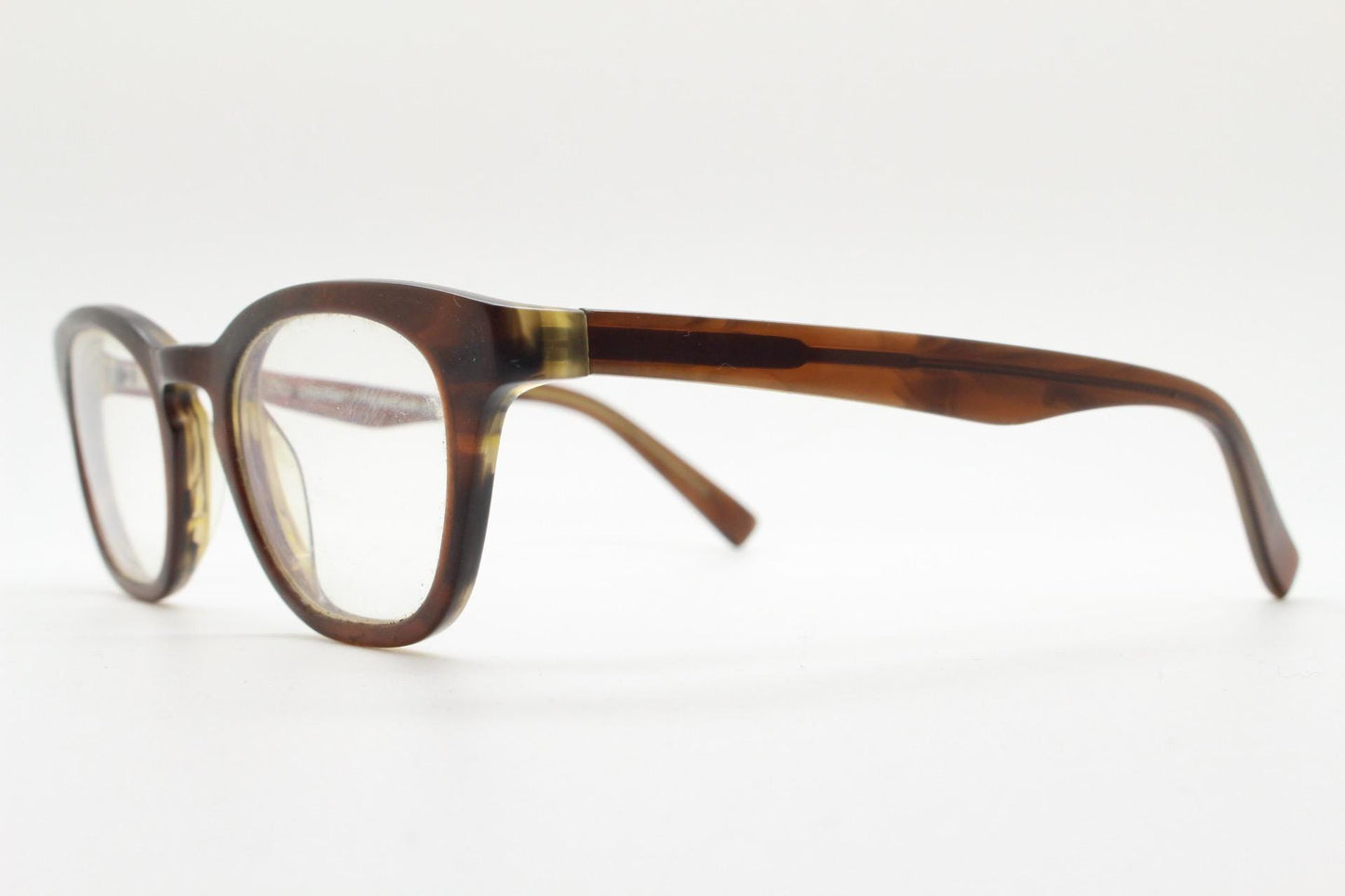 Dharma eyewear modified wayfarer design eye glasses. Quality tortoise gloss acetate optical frames. Prescription eyeglasses. RX spectacles