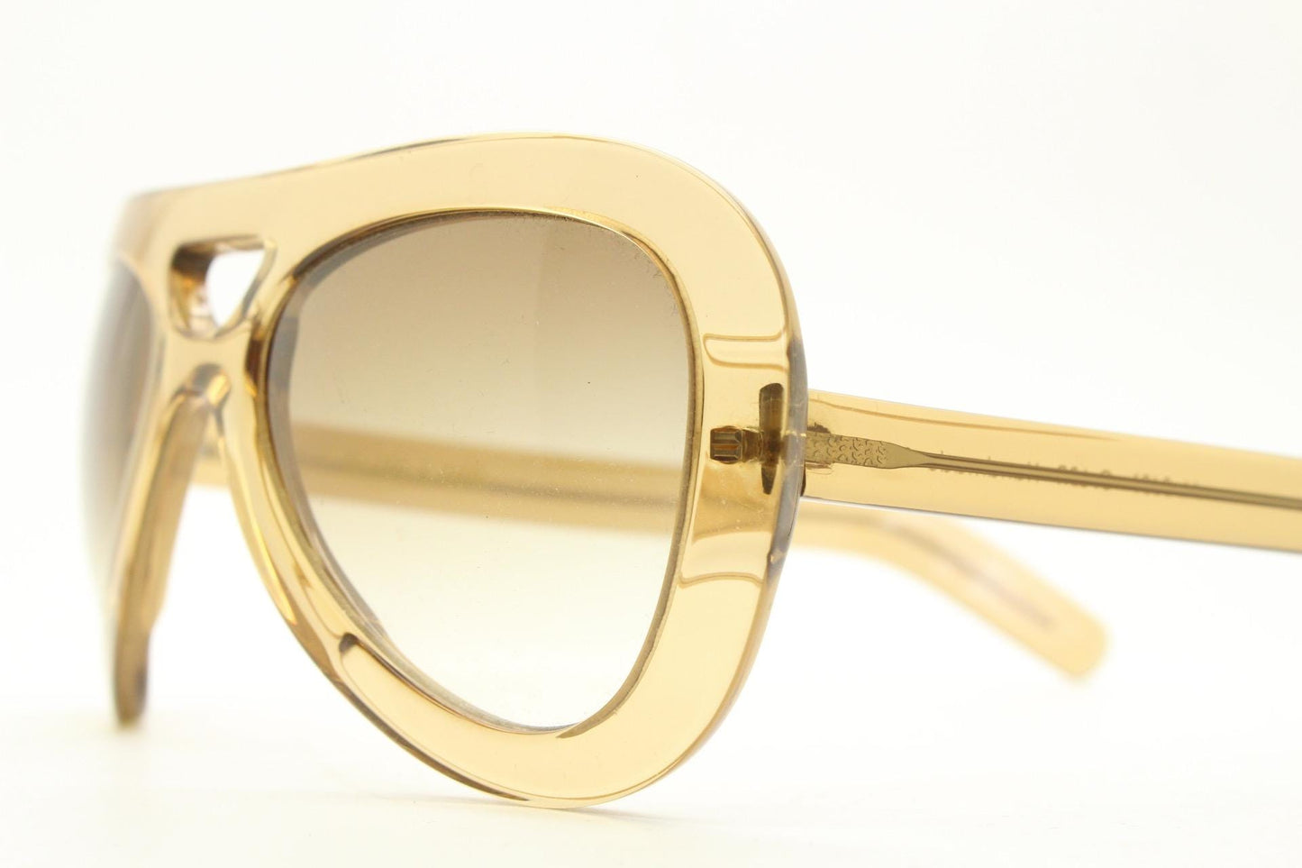 Cutler and Gross London dynamic thick frame acetate aviator. Transparent light brown with matching light tone lenses. Y2K. Vintage