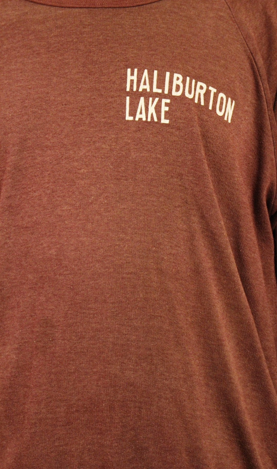Plain wine oversized 'Haliburton Lake' sweatshirt. Mens burgundy crew neck pullover. Round neck mens jumper