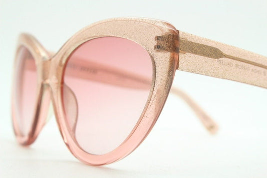 Markus Lupfer for Linda Farrow Gallery oversized cateye sunglasses model ML/7/3 made in Japan. Womens pink glitter cat eye. NOS Y2K vintage