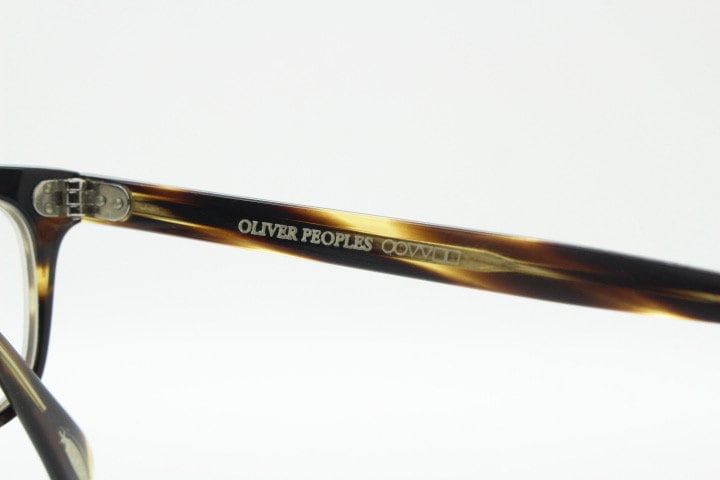 Oliver peoples rectangular eye glasses hand made in Italy. Honey tortoise acetate optical frame. Prescription eyeglasses. RX Spectacles