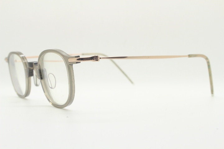 Snow small square eye glasses. Transparent grey acetate optical frames with unbreakable titanium arms. 20s style Prescription spectacles. RX