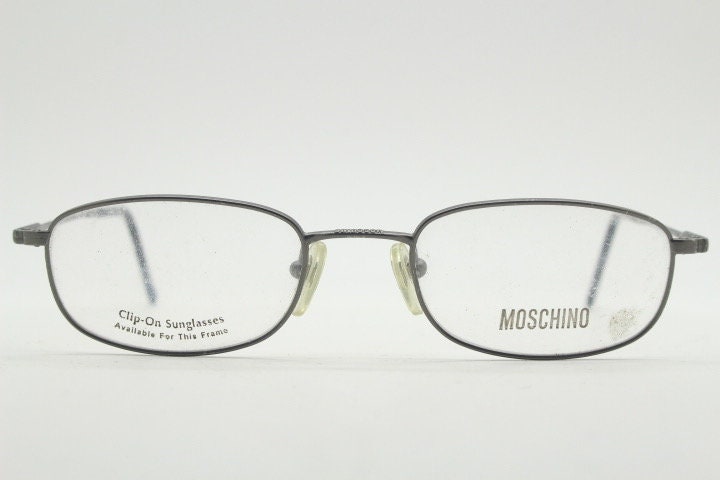 Moschino 90s vintage glasses model 3066 made in Italy. Small low profile rectangular optical frames. Prescription eyeglasses. RX. NOS