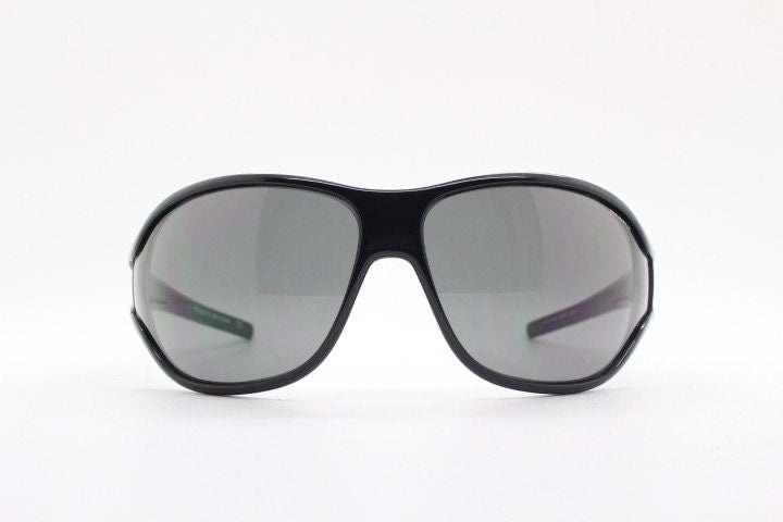 Ralph Lauren Polo Jeans Co Y2K vintage bug eye sunglasses model Fly Way BPPR7. 2000's wraparound mini mask shield with big spell out logo